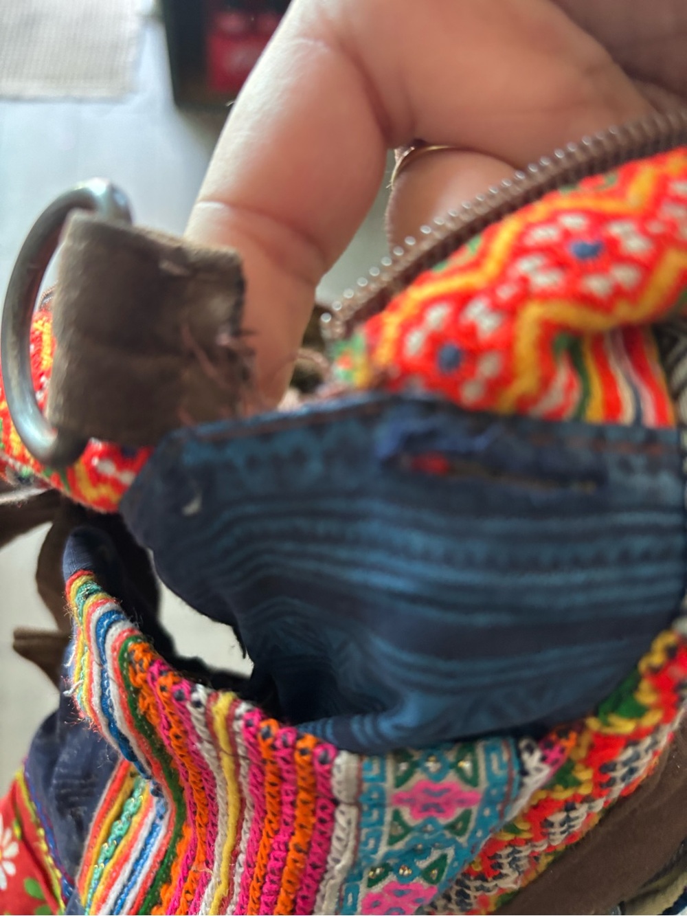 🎃3/$15🎃Handmade Boho Patchwork Multi-Color Canvas Backpack - Picture 11 of 11